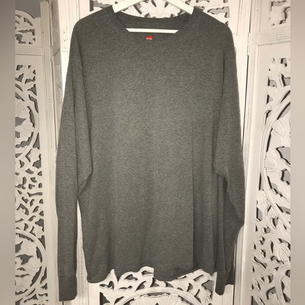 Men’s Hanes X-Temp Long-Sleeve Shirt, Workout Shirt, Heather Gray, Keep Cool